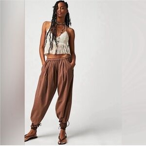 Free people brown to the sky parachute pants pull on womens XS